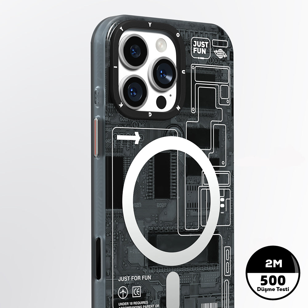 Youngkit Technology Serisi iPhone 16 Pro Kamera Denetim Butonlu M-safe Kılıf Youngkit Technology Serisi iPhone 16 Pro Kamera Denetim Butonlu M-safe Kılıf